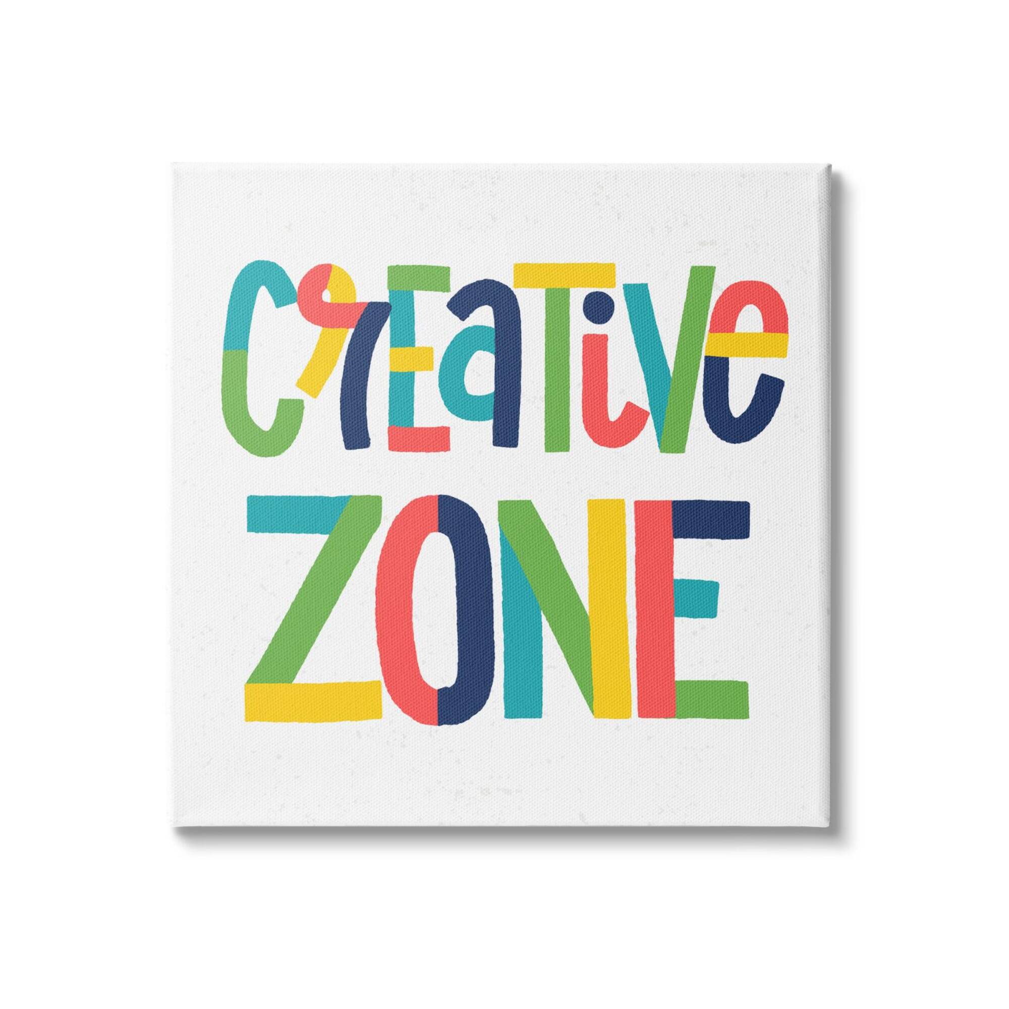 Stupell Industries Creative Zone Kids' Motivational Phrase Vibrant Playful Typography Canvas Wall Art